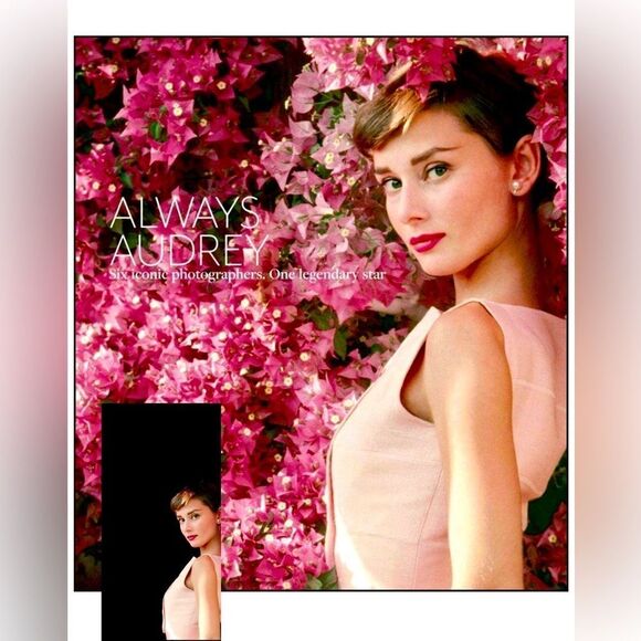 SET 4 “ALWAYS AUDREY” Audrey Hepburn Paris print collection wall art PINK decor - Picture 1 of 8